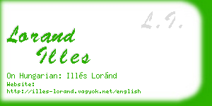 lorand illes business card