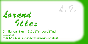 lorand illes business card
